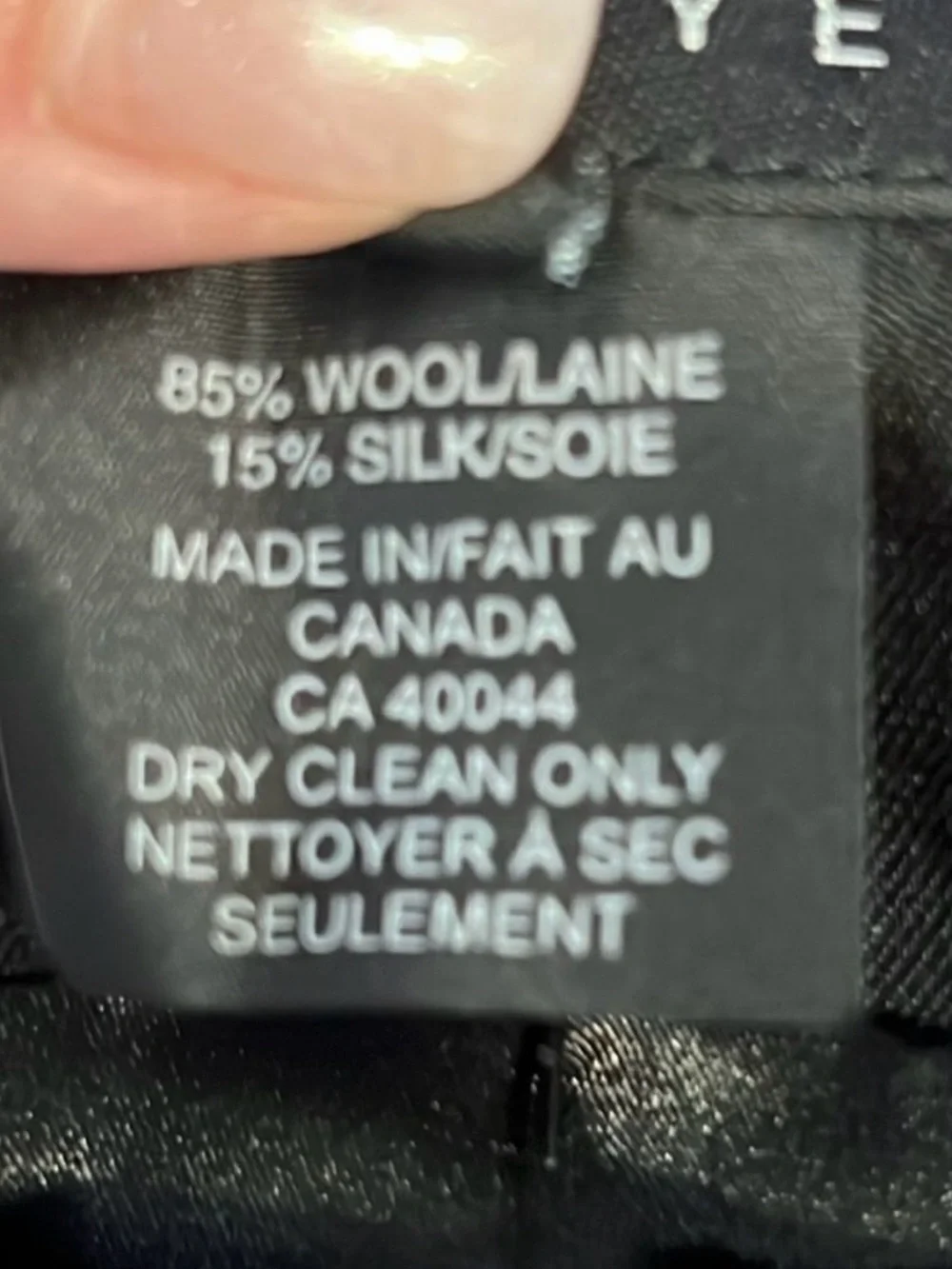 Ross Mayer Black Wool/Silk Blend‎ Cigarette Style Lined Pants Size 2 - Picture 8 of 9